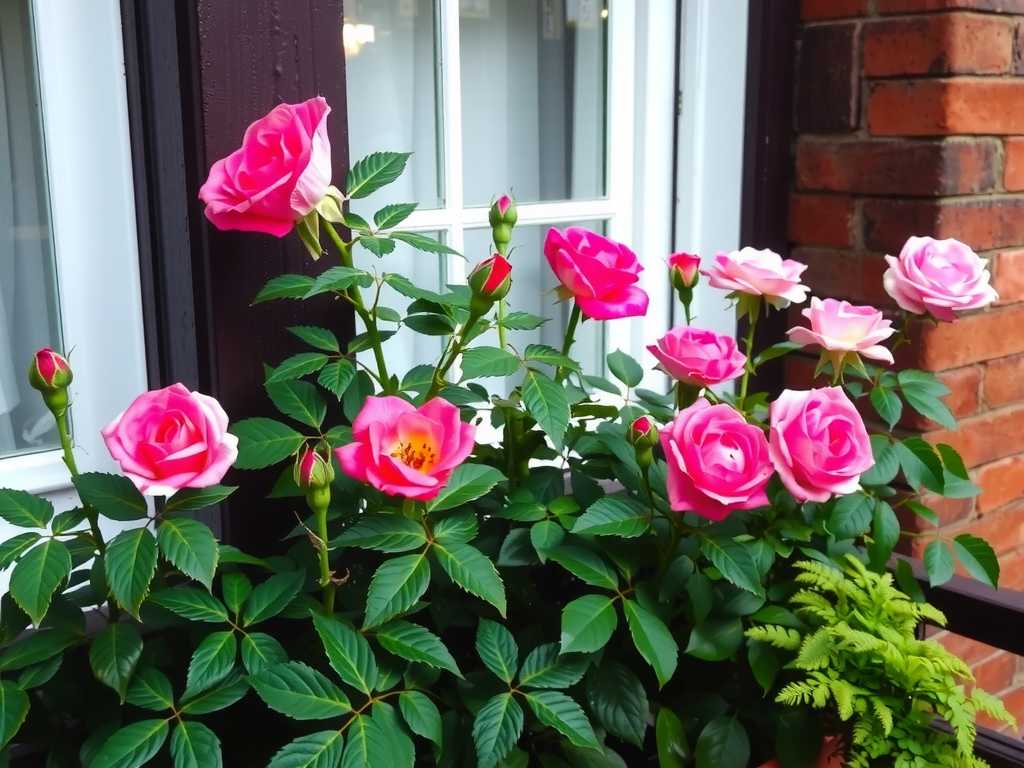 How to grow roses in combination with leafy greens on the balcony(1)