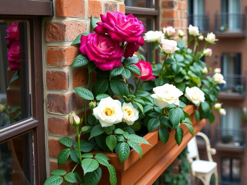 How to grow roses in vertical planters on narrow balconies