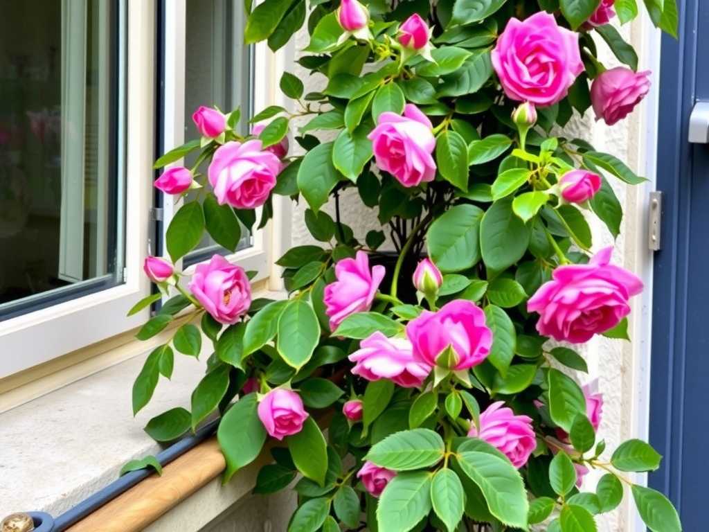How to grow climbing roses vertically on balcony walls