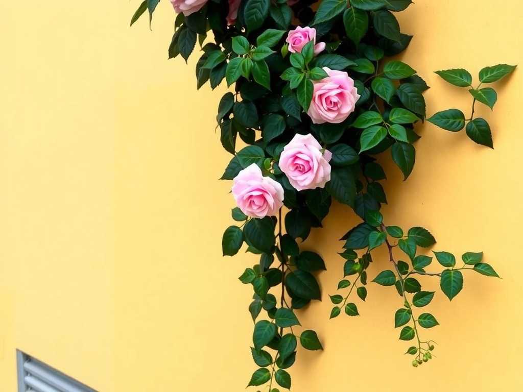 How to grow climbing roses vertically on balcony walls(1)