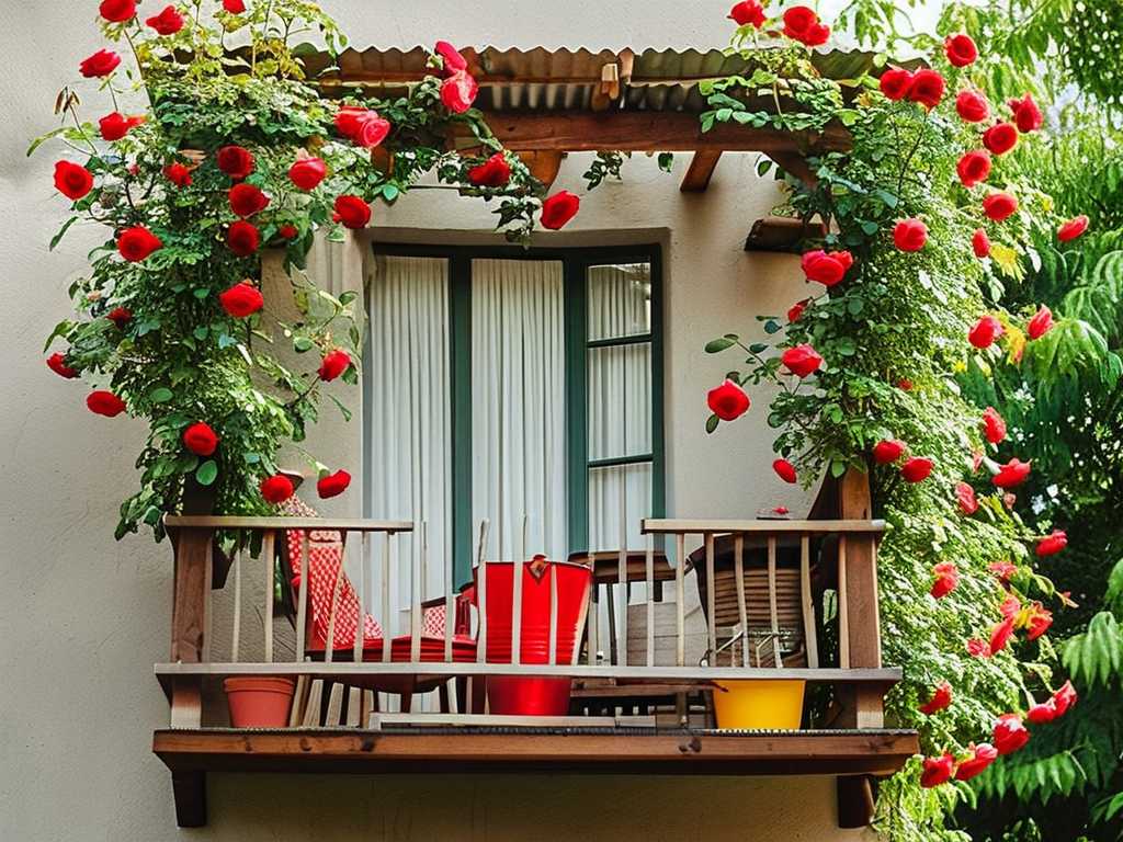 How to build a rain shelter for the balcony rose planting area