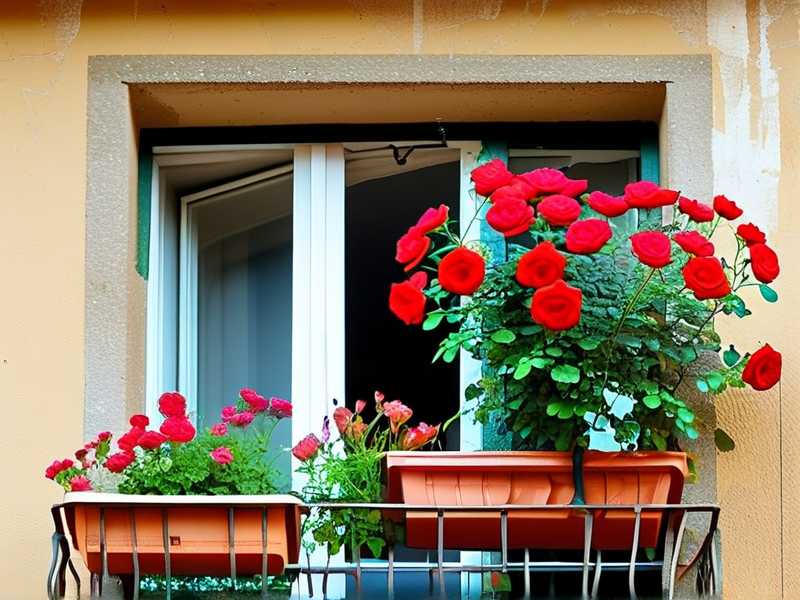 How to plant roses in balcony window boxes