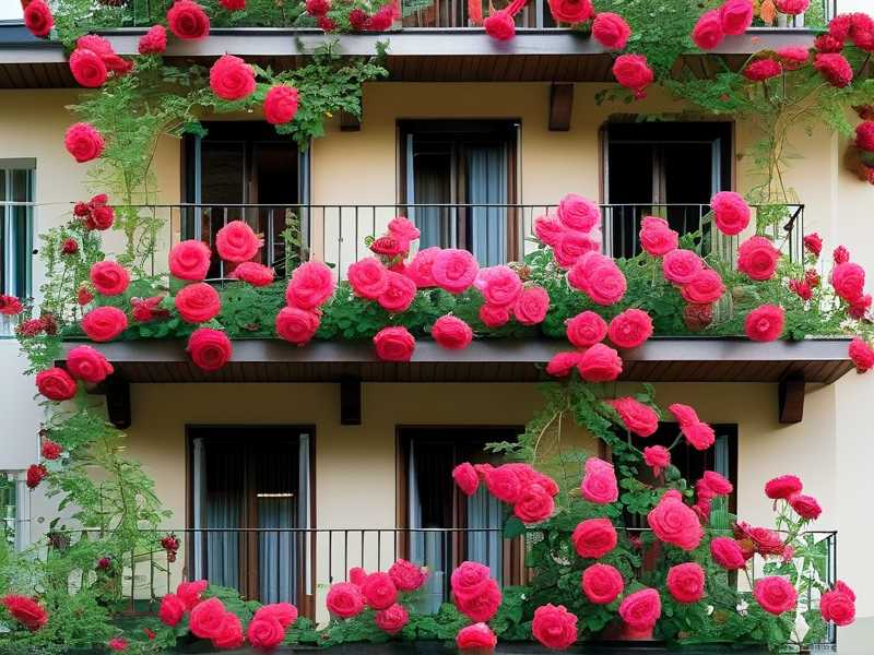 How to reserve clearance to turn balcony roses monthly for even growth