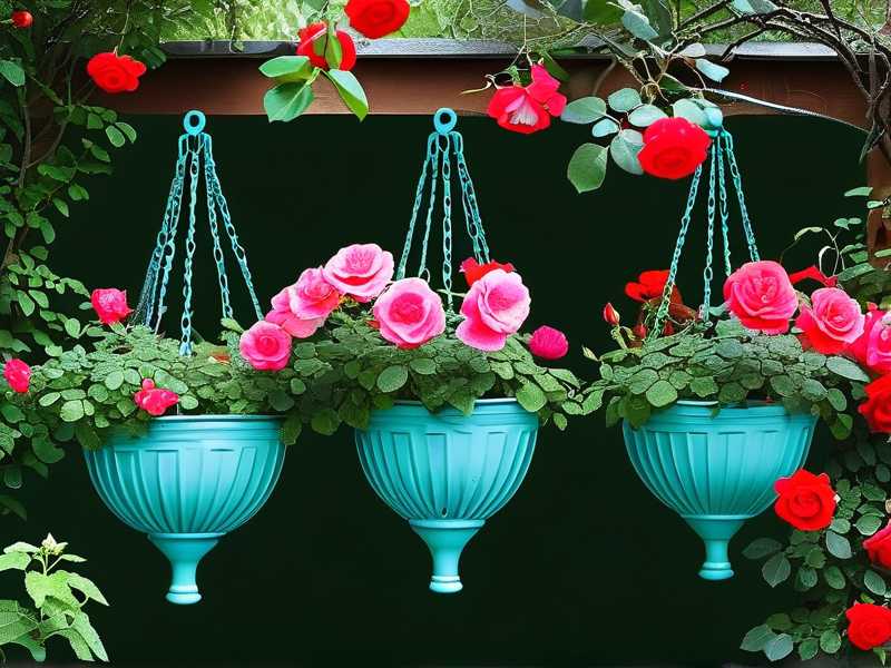 How to offset hanging‑basket heights to avoid mutual shading of rose plants(1)